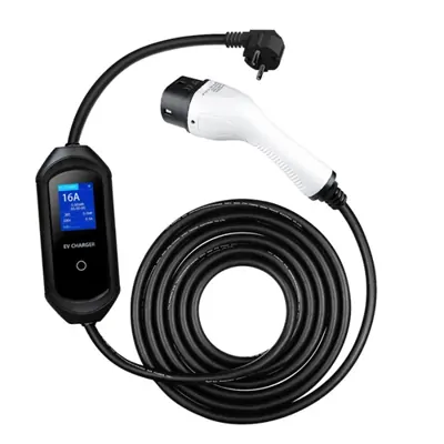 Cargador portátil inteligente BOMERN TIPO 2 - Schuko | Pantalla | 16 A | Monofásico | 3,7 kW | 5 m