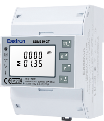 Medidor de electricidad trifásico multifuncional de dos tarifas EASTRON SDM-630-2T MODBUS RTU MID