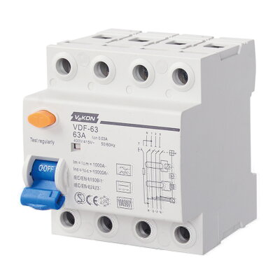 Interruptor diferencial tipo VDF-63A 4P RCCB