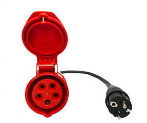Adaptador premium SCHUKO - 16A CEE 5 pines | 1 fase | 16A | 3,6 kW | 0,5 m