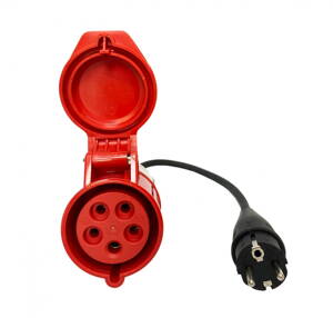 Adaptador premium SCHUKO - 32A CEE 5 pines | 1 fase | 16A | 3,6 kW | 0,5 m