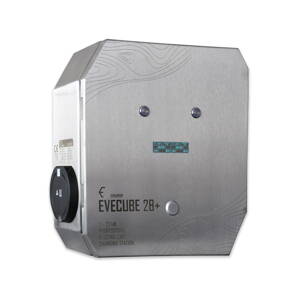 EVECUBE 2B+ (Estación de carga de corriente alterna de 2x22 kW (desconexión + pantalla + excedente de energía solar + RFID))