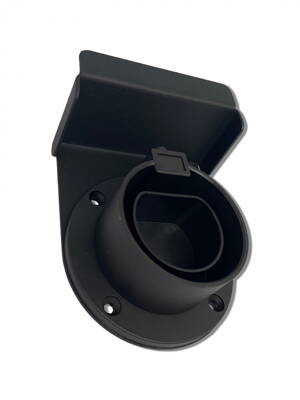 Soporte de pared para enchufe EV tipo 2 hembra con soporte de cable metálico