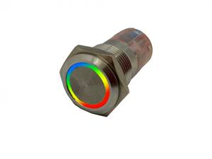 Botón de acero inoxidable con diodo LED RGB
